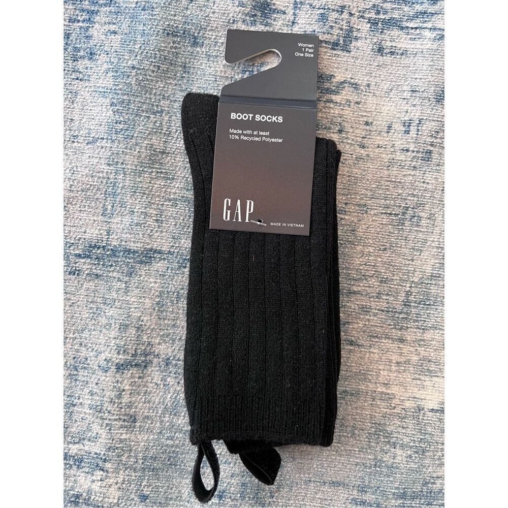 Women's Gap Black Glitter Tab Boot Socks 1 Pair